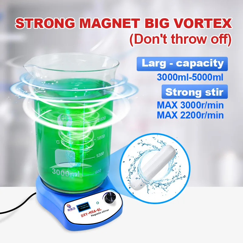 Xin Tester Magnetic Stirrer LED Digital Magnetic Mixer 3000/5000ml Stir Plate Stir Bar AC100-240V magnetic stirrer