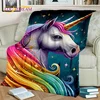3D Cartoon Cute Unicorn Girl Birthday Gift Blanket,Soft Throw Blanket for Home Bedroom Bed Sofa Picnic Travel Cover Blanket Kids 1