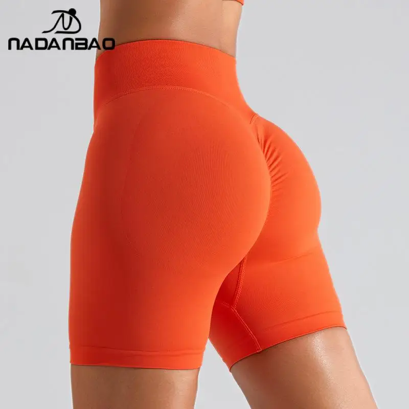 

Nadanbao High Waist Sweatpants Fitness Yoga Shorts Women Traceless Elastic Peach Rump Female Fashion Running Shorts Pants