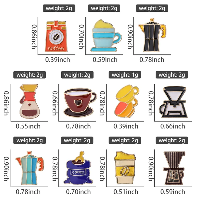 커피 포트 머그잔 콩 에나멜 핀: 스타일과 독특함을 표현하는 레트로 빈티지 카페 쥬얼리