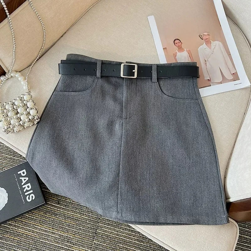 Petite Grey Knit Slouchy Mini Dress With Tie Wrap Around