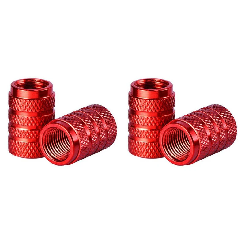 Premium Aluminum Valve Stem Caps - Rustproof Tire Air Valve Dust Covers (Set of 4)