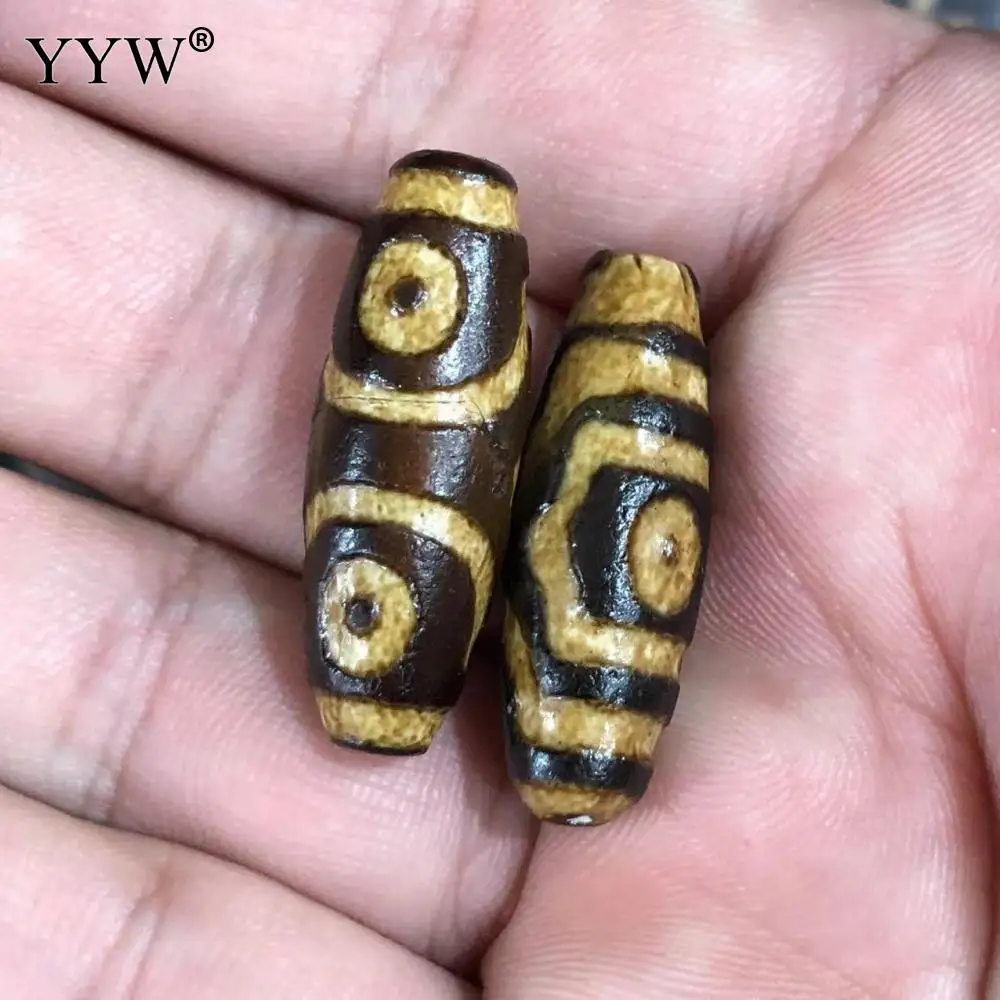2PCs Natural Tibetan Dzi Beads For Making Diy Jewelry Oval Jewelry Handmade Making Diy Necklace Bracelet Tibetan 30x11mm