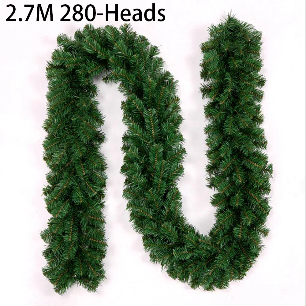 thumbnail image 1 of 2.7M Artificial Green Christmas Garland Wreath Christmas Pine Tree Rattan Decor Pendants For Christmas Tree New Year's Decor, 1 of 5