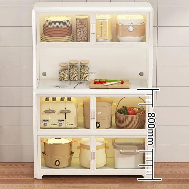 Nordic Aluminum Alloy Kitchen Cabinets For Kitchen Furniture Sideboard Multi-layer Multifunction Floor Type Household LockersZAQ 3