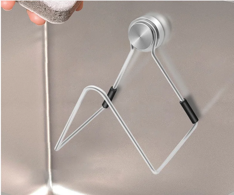 Magnetic Sponge Holder Kitchen Sink Storage Rack Stainless Steel Sink Sponge Drying Rack Kitchen Rag Holder DH43 4