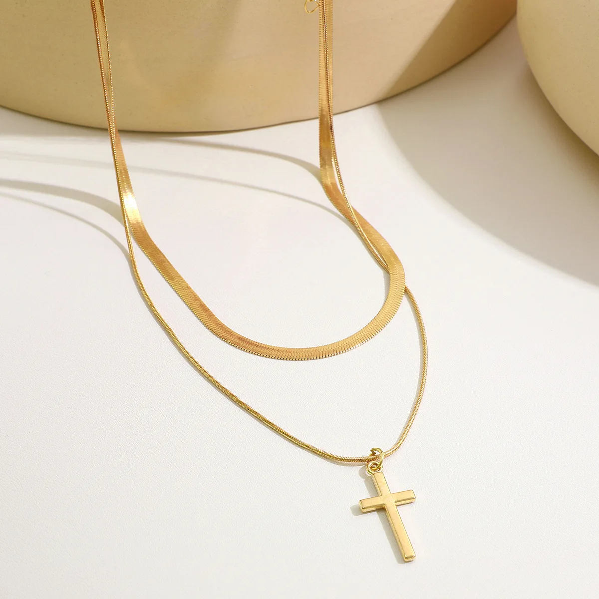Simple Romantic Cross Pendants Necklace for Women Fashion Boho Gold Color Choker Necklaces Vintage Female Party Jewelry Gifts