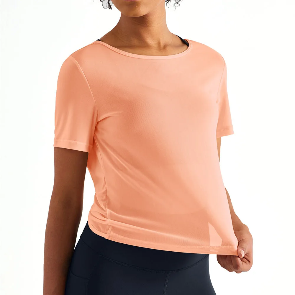 Sport T Shirt Women Backless Short Sleeve Casual Training Workout Top Outdoor Running Exercise Yoga