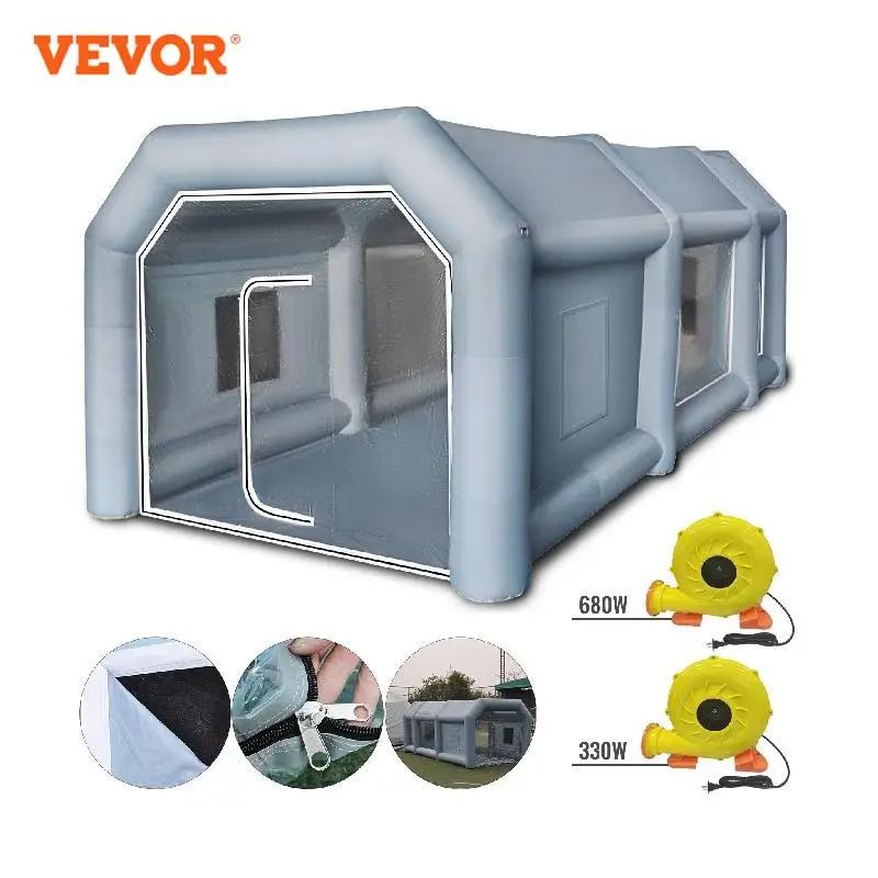 VEVOR6x3x25mInflatablePaintBooth2BlowersCarportGiantCarTent