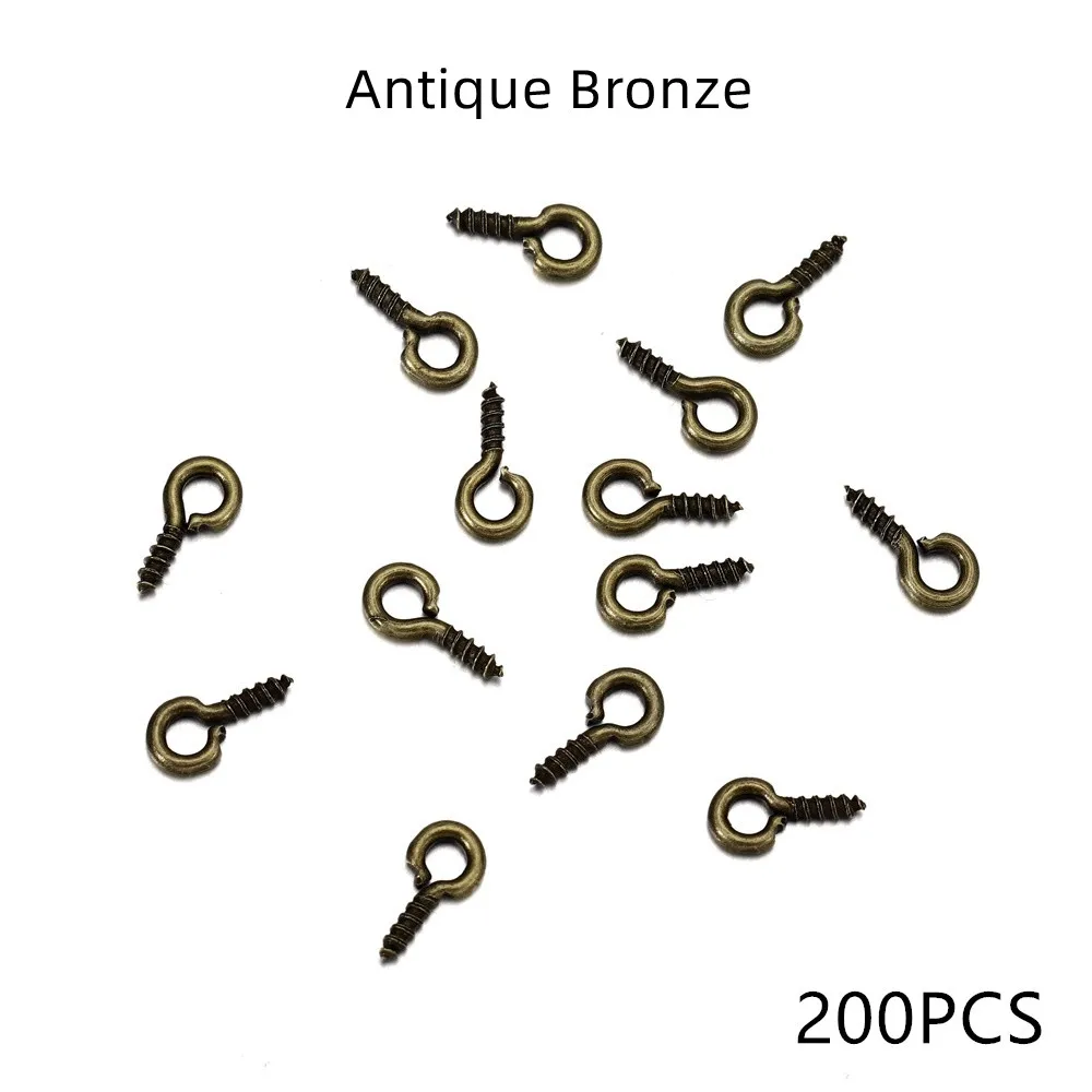 100-200pcs Small Tiny Mini Eye Pins Eyepins Hooks Eyelets Screw Threaded Gold Clasps Hooks Jewelry Findings For Making DIY 