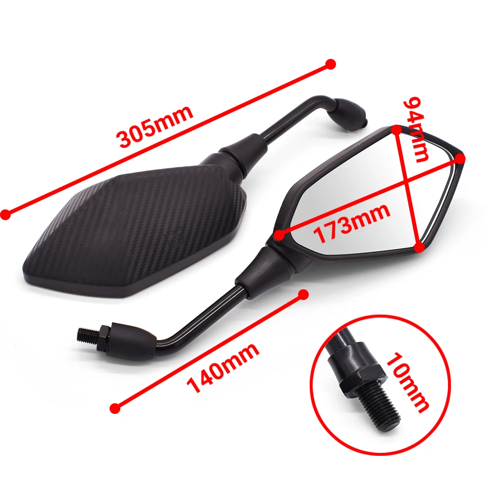 Motorcycle Rear View Mirrors 1 Pair For Honda MSX 125 CB650R CB125R XADV X ADV 750 X11 ST1300 10mm 8mm Back Side Convex Mirror