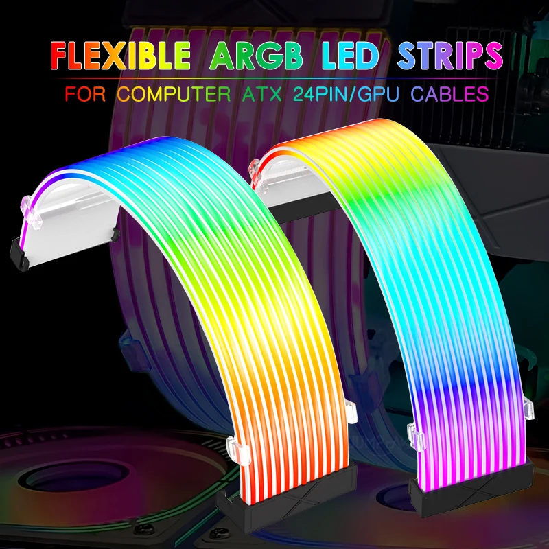 Jumpeak Flessibile Rgb Led Light Strip Bar Argb Board Cover Per Computer Power Supply Atx 24Pin Gpu Video Card Cavi E Custodia