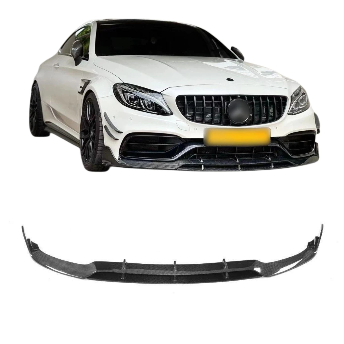 

High quality carbon fiber Front Bumper Lip for Mercedes Benz C-Class C205 W205 C63 Coupe&Sedan 2019+