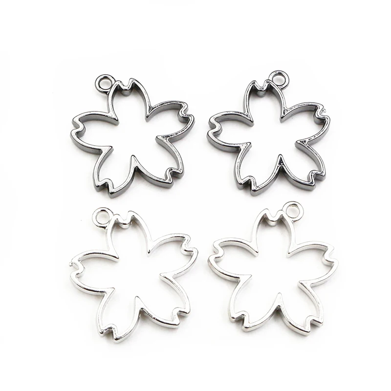 10 Stück 33x30mm Blumen form Rand form Geometrische hohle Rahmen Lünette Epoxidharz Anhänger Tablett für DIY Schmuck Herstellung Zubehör
