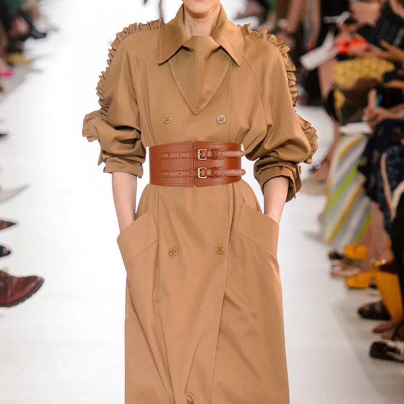 Women Wide Waist Fashion Belt for Skirt Suit Coat