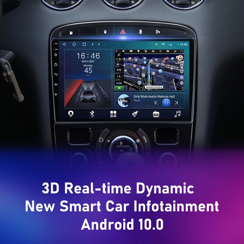 Autoradio Android 9" Pour Peugeot 308/408 2007-2015 – CarPlay & Android Auto Sans Fil – écran Tactile, GPS, Caméra De Recul