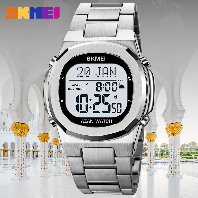 SKMEI 2036 Luxury Digital Wristwatch for Men Waterproof Steel Electronic Mens Watches Countdown Sports Clock 2004 Reloj Hombre