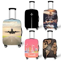 Airplane Go Travel Suitcase Covers Plane Aircraft Map Travel Elastic Trolley Case Protective Cover Anti-dust Luggage Covers Gift 1