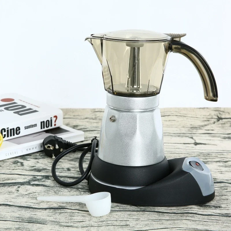220V Plug-in Coffee Appliance Office Coffee Pot Machine for Convenient Aluminum Electric Heating Mocha Pot