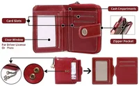 Genuine Leather Short Women Wallet Hasp Zipper Mini Zero Wallet Portable Female Purse Slim Money Bag Small Coin Card Holders - Image 6