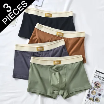 3 pezzi biancheria intima da uomo boxer da uomo mutande di cotone sexy comode e traspiranti moda ragazzi mutandine boxer taglie forti XL-7XL 1
