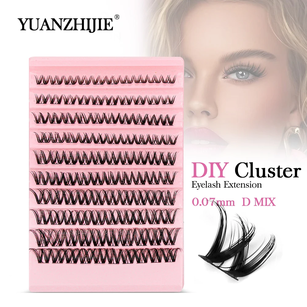 

YUANZHIJIE High Quality10rows Handmade DIY Clusters Eyelash Extension Reusable Individual Eyelash Professional Makeup Supplies