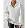 Plus Size Women's Autumn Comfortable Fashionable Long Sleeved Solid Color Top Ladies Casual Zipper Pullover Sweater ﻿