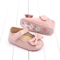 Citgeett Summer Infant Baby Girls Princess Shoes Soft PU Leather Bow Non-slip Bottom First Walker Shoes 2