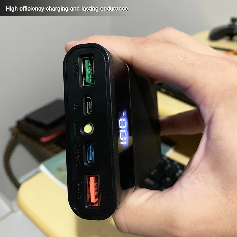 Battery Case No 18650 Battery DIY Power Bank Case 22.5W Storage Box PD QC3.0 Dual USB Type C Batteries Holder 5V Quick Charge For Phones