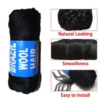 Extensions capillaires synthétiques brésiliennes en laine au Crochet pour femmes, fil de cheveux africain pour noir naturel, tresses Jumbo, 2/3/5/12 pièces ﻿ 6