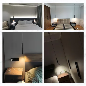Nordic Led Pendant Light Modern Geometry Line Strip Hanging Light Restaurant Dining Lighting Fixtures Bedroom Bedside Decor Lamp 5