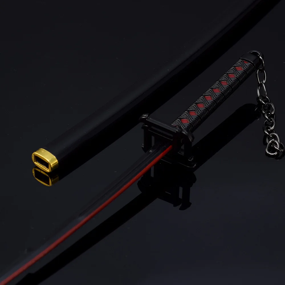 26cm Anime Weapon Kurosaki Ichigo Ban Kai Zangetsu Katana Cos Prop All Metal Samurai Swords Toy Knife Model Ornaments Gifts 2