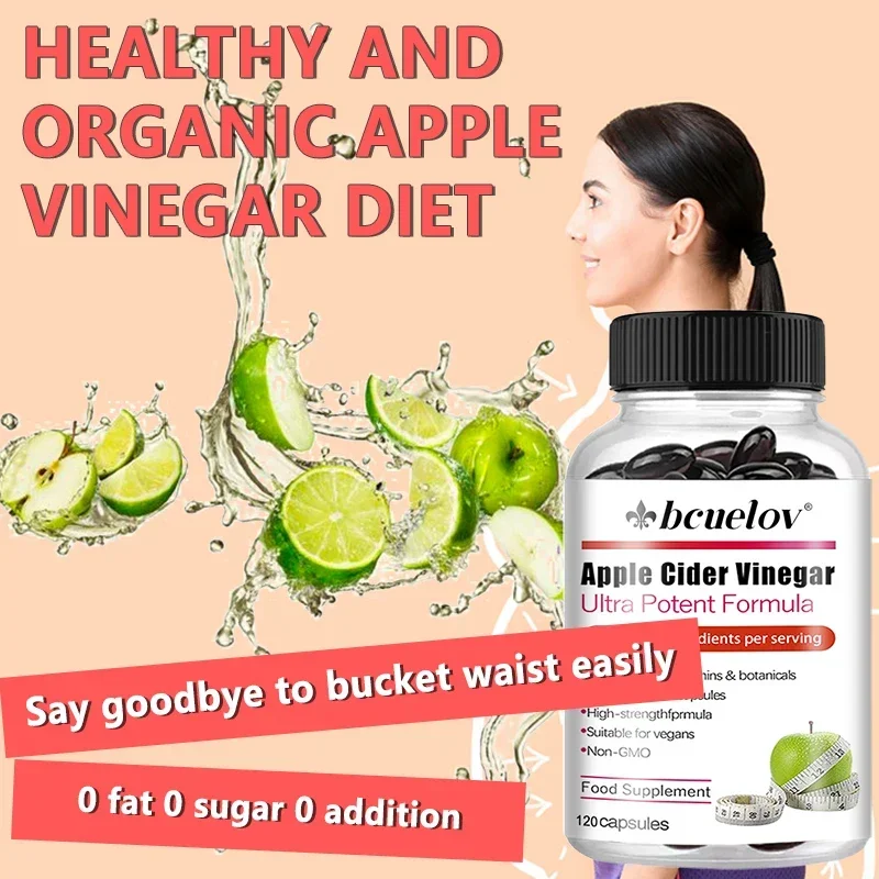 Apple cider vinegar capsules, with vitamin b6, burns fat, supports gut health, immunity, metabolism, detoxification, digestion