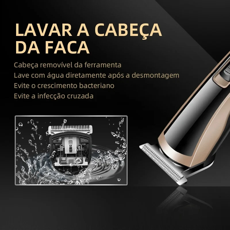 Kemei KM-418 Waterproof Hair Clipper Rechargeable Electric Barber Trimmer Professional Cordless Hair Cutting Machine For Men hair clipper,hair trimmer