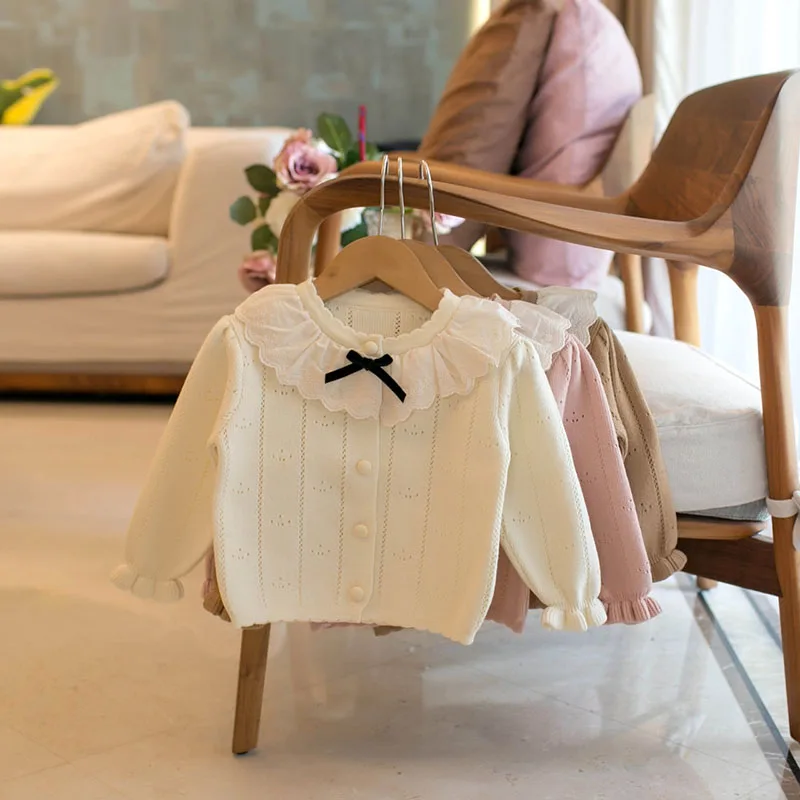 Girls Knitted Cardigan Sweater Autumn Outwear