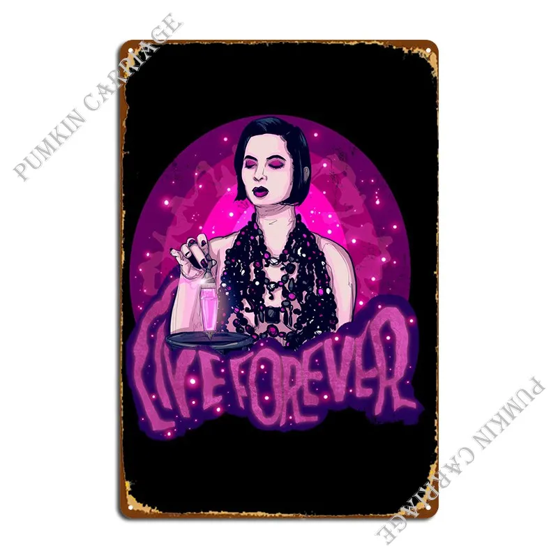 Live Forever Metal Plaque Design Wall Cave Wall Decor Kitchen Design Tin Sign Poster