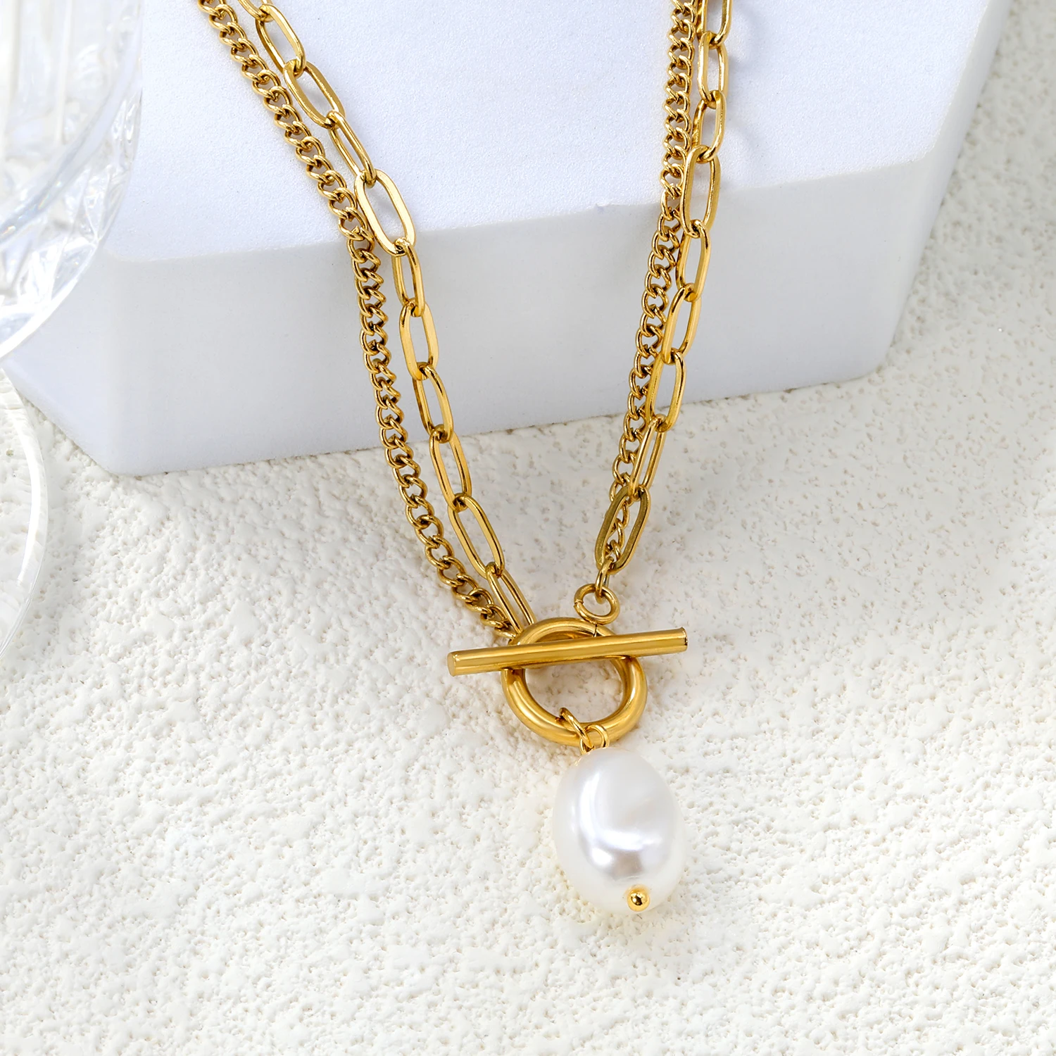 Parelketting voor Vrouwen Strass Planeet Hart Beer Daisy Hanger Sleutelbeen Keten Meisje Halsketting Sieraden-Parelketting