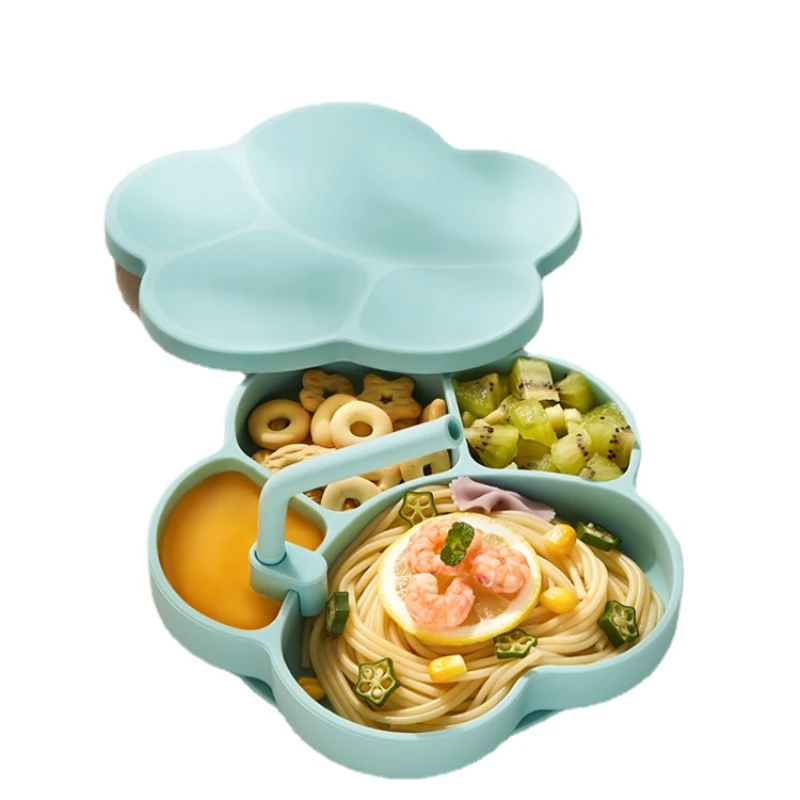 

Zl Baby Plate Baby Suction Cup Integrated Food Supplement Special Silicone Compartment Tableware