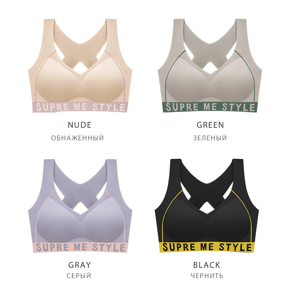 Seamless Plus Size Bra For Women Wireless Sexy Women's Underwear Padding Bralette Vest Active