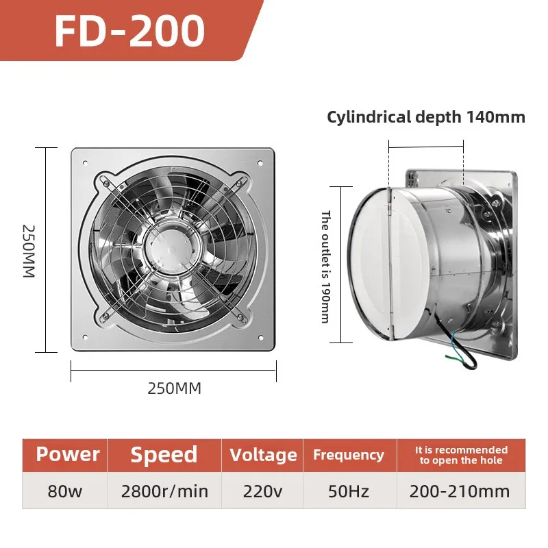 6/8 بوصة النازع مروحة تهوية العادم منفاخ الهواء عا...