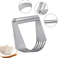 Mélangeur de pâte manuel en acier inoxydable, mélangeur de farine à 5 lames, coupe-pâtisserie professionnel, mélangeur de pâte, outil de cuisson de beurre de cuisine 5