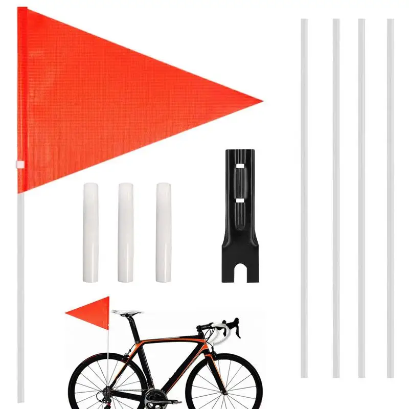 

Bicycle Flags With Pole For Safety Height Adjustable Red Safety Flag With Fiberglass Pole Sturdy Bicycle Flag Pole For Kids