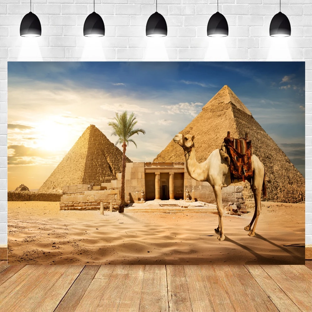 Egyptian Pyramids Backdrop Egypt Ancient Architecture Ruins Natural Desert Sand Dunes Photography Background Photo Studio Props