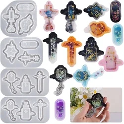 DIY Crystal Mirror Epoxy Silicone Mold Demon Angel Quicksand Pendant Keychain Hanging Jewelry Silicone Mold