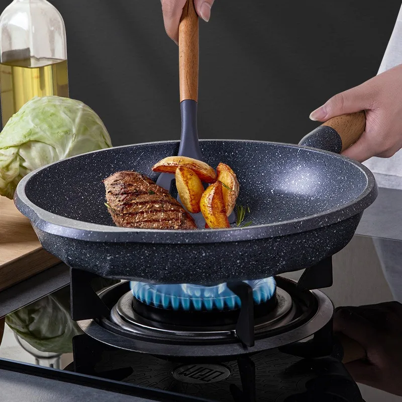 Medical Stone Non-stick Cooking Pot Household Pink Kitchen Pan Steak Frying  Pan Induction Cooker Gas Cooker Universal Saucepan - Pans - AliExpress