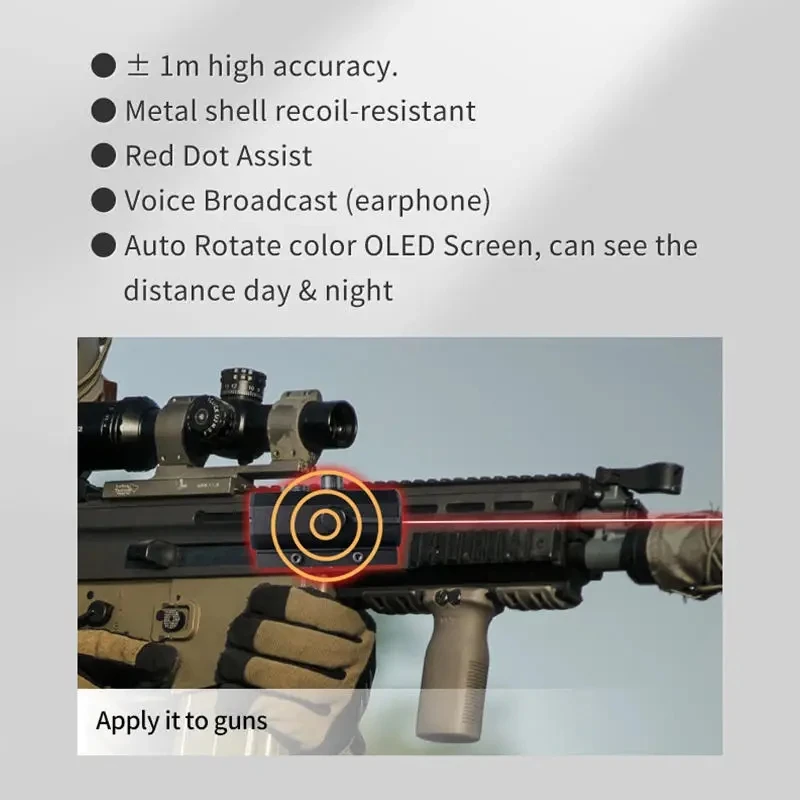 ZIYOUHU MINI8 Laser Real-time Rangefinder Red Dot Assisted Rangefinder/velocimeter Motion Type Rangefinder 1200m