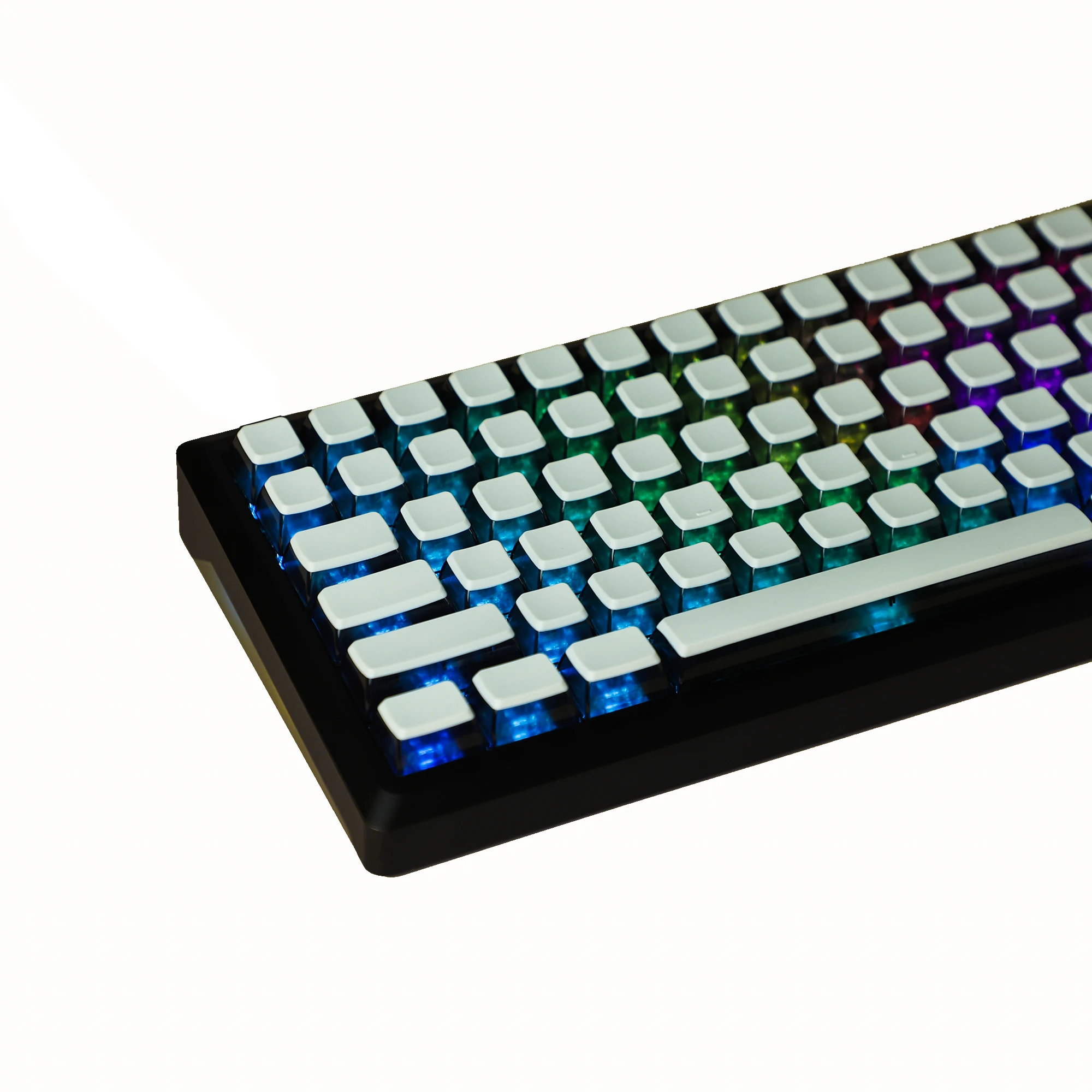 Ymdk-keycaps para Teclado Mecânico mx Pbt em Branco Pudim Backlit Keycaps Smoky Perfil Asa 104 96 87 84 68 116 Chaves