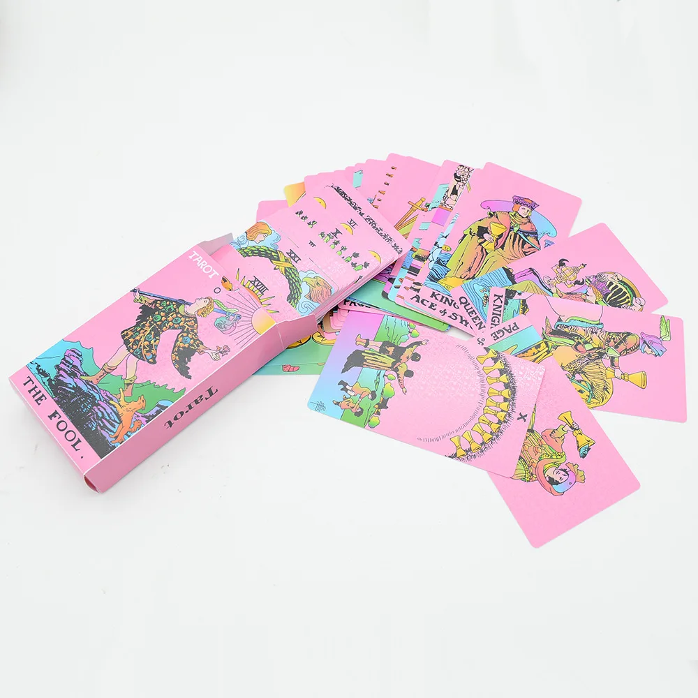 着色されたプラスチック製のタロットカード,12x7cmのビンテージ