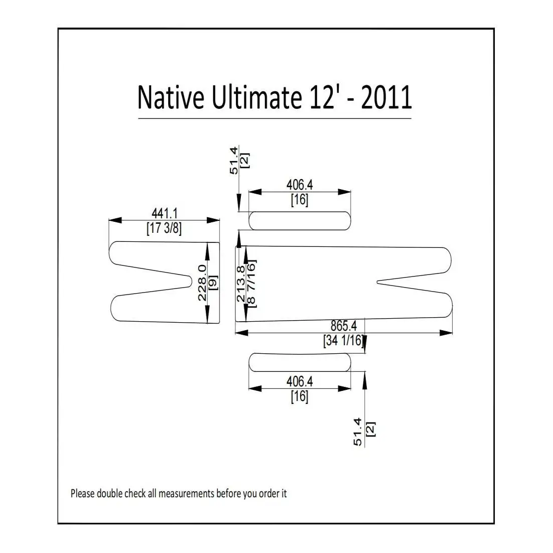 

2011 Native Ultimate 12 Kayak Boat EVA Foam Deck Floor Pad Flooring