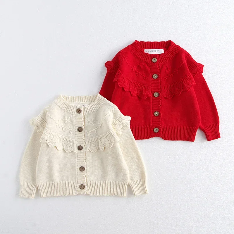 Girls Knitted Sweater Baby Cardigan Autumn Outwear